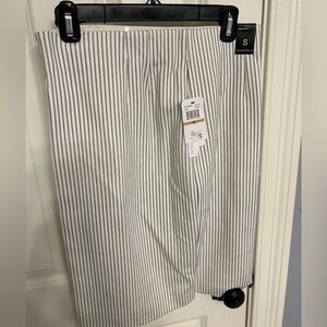 Gray and White Striped Work Skirt